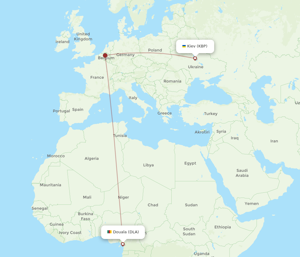 KBP-DLA flight routes