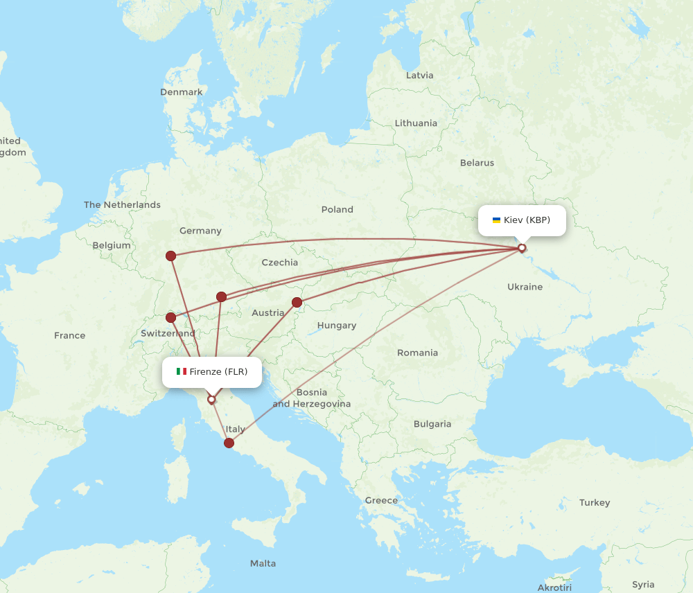 KBP-FLR flight routes