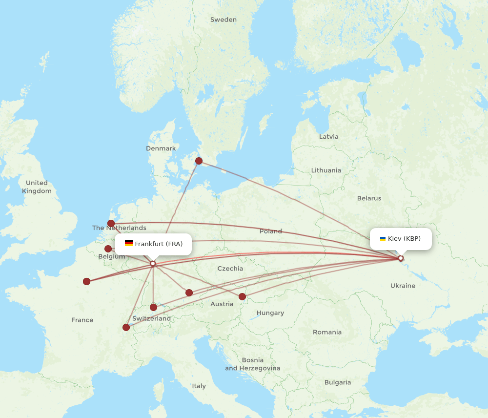KBP to FRA flights and routes map