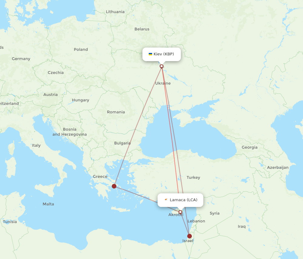 KBP-LCA flight routes