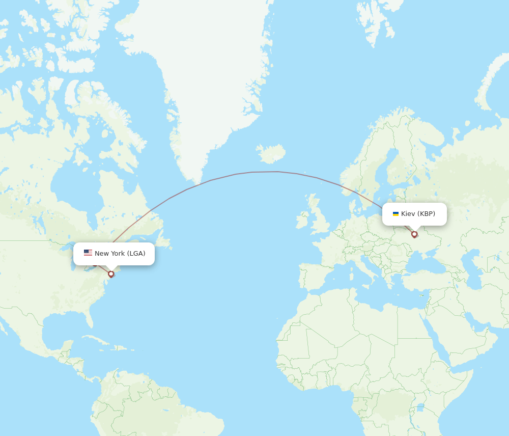 KBP-LGA flight routes