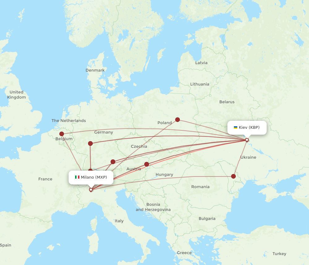 KBP-MXP flight routes
