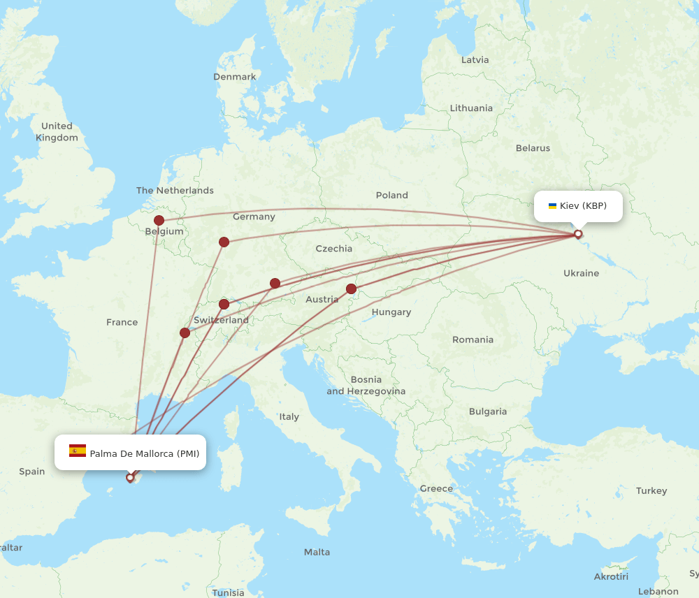 KBP-PMI flight routes
