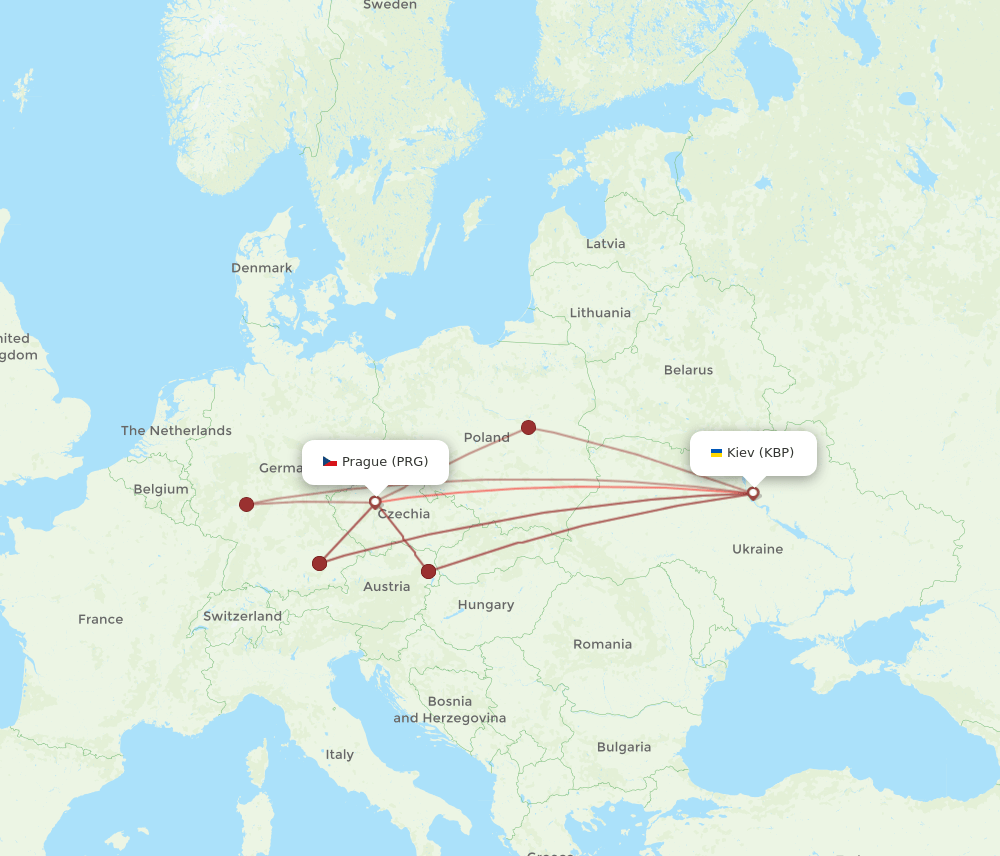 KBP-PRG flight routes