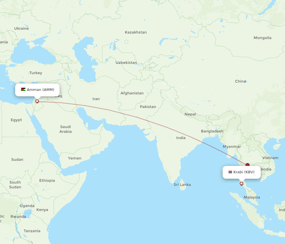 KBV-AMM flight routes