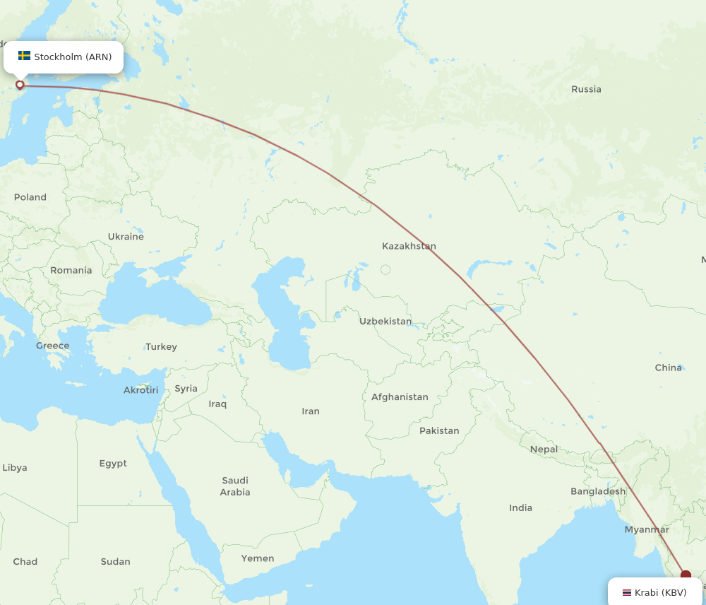 KBV-ARN flight routes