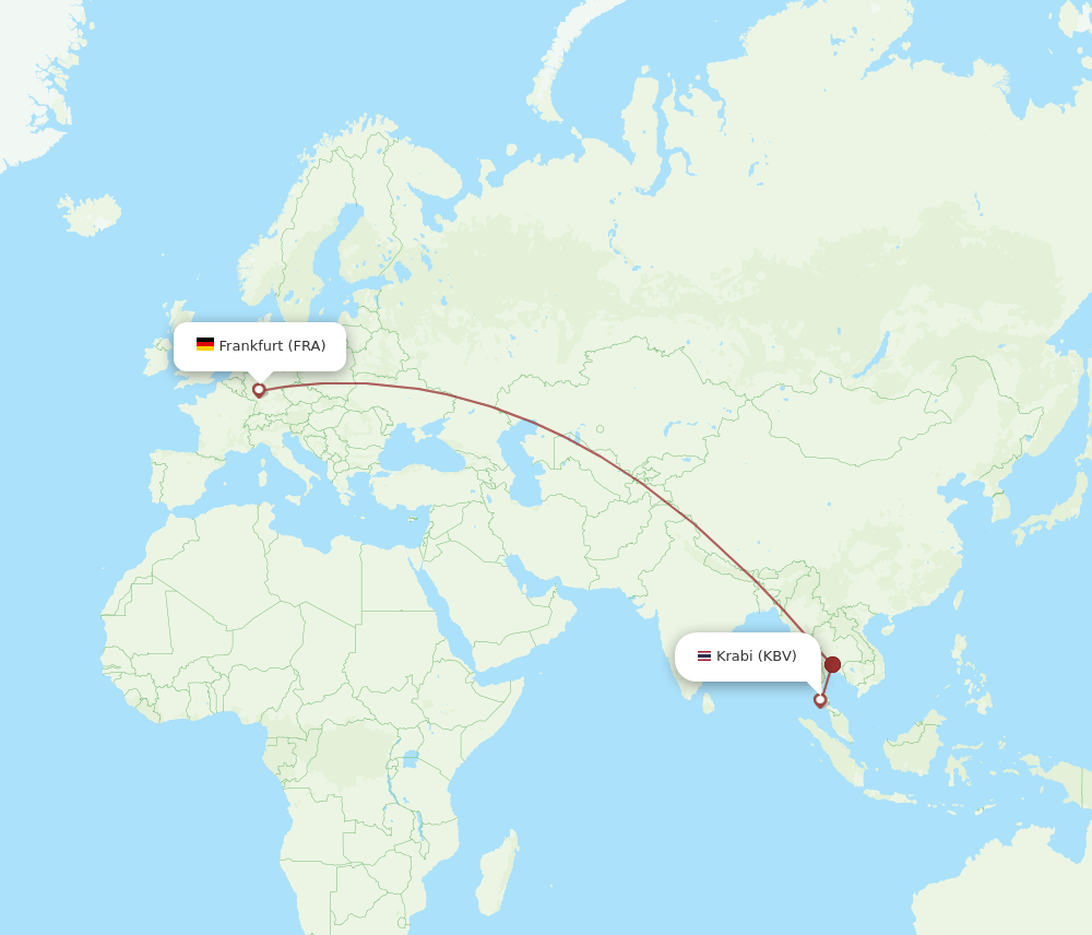 KBV-FRA flight routes