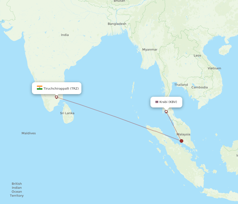 KBV-TRZ flight routes