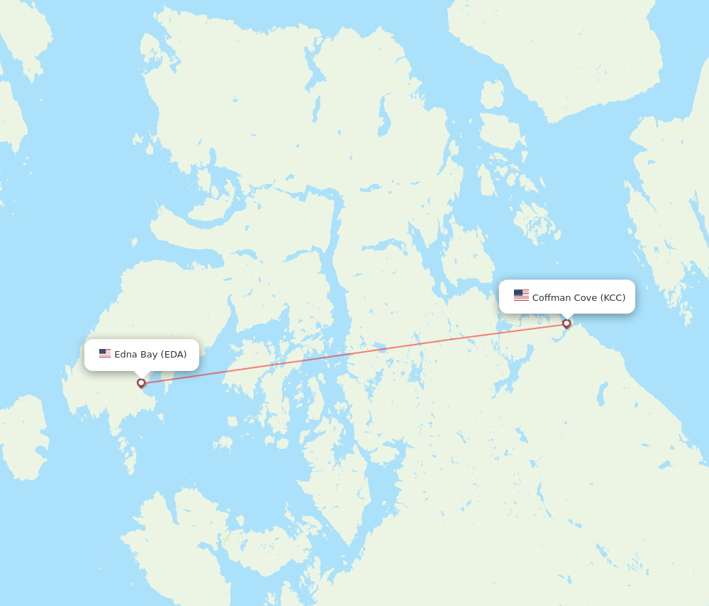 KCC to EDA flights and routes map