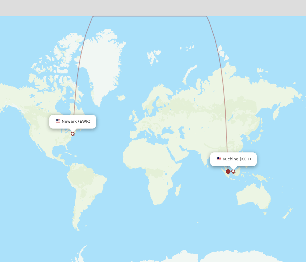 KCH-EWR flight routes