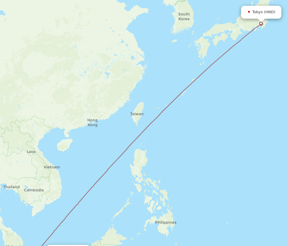 KCH-HND flight routes