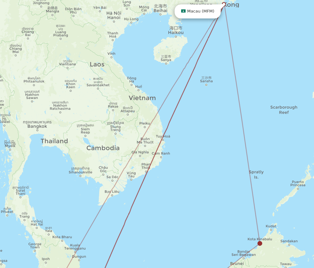 KCH-MFM flight routes