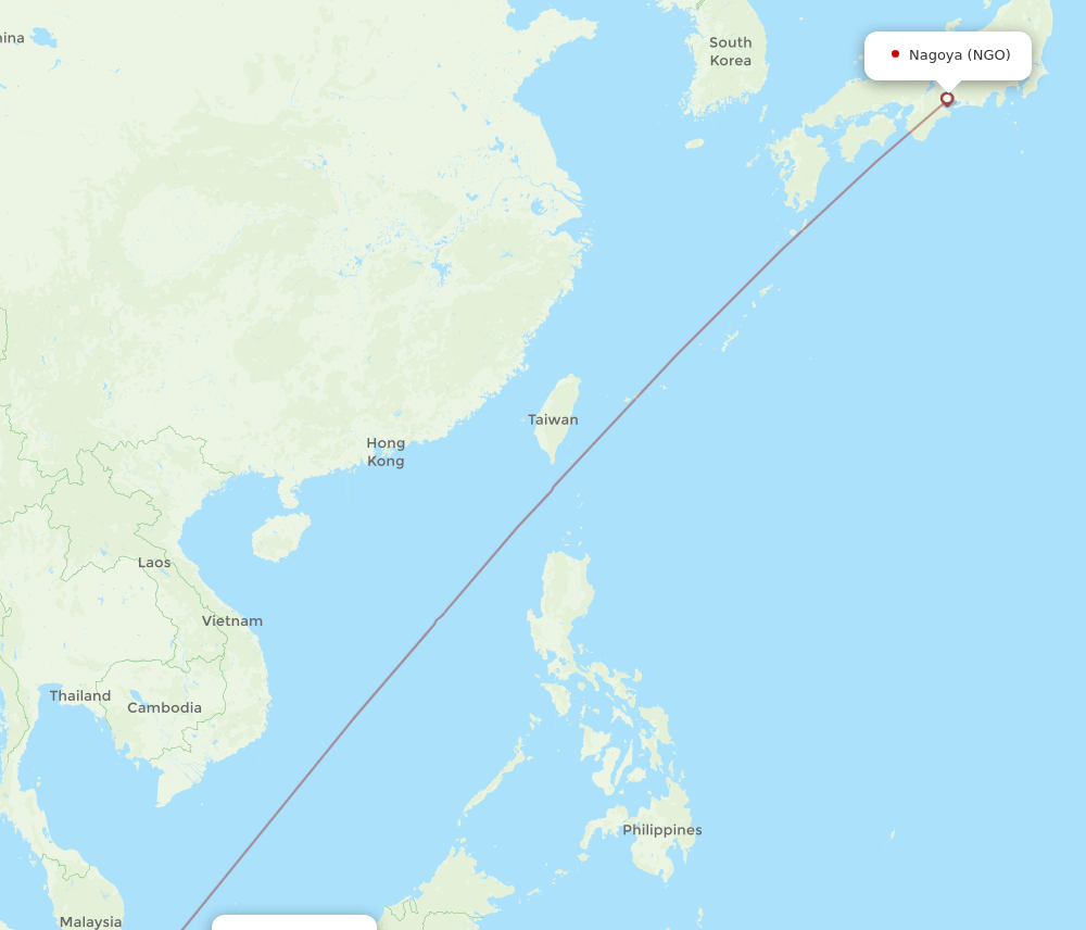 KCH to NGO flights and routes map