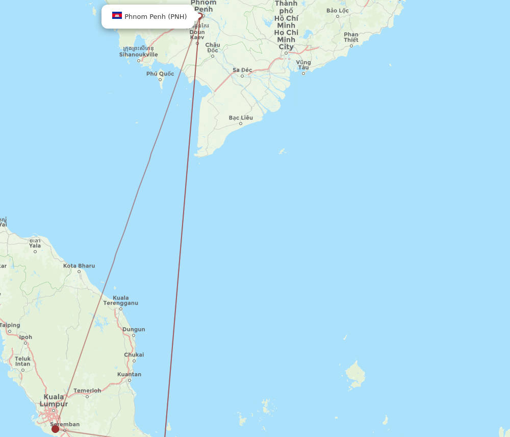 KCH-PNH flight routes
