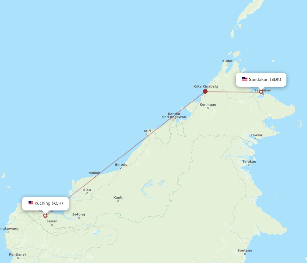 KCH-SDK flight routes