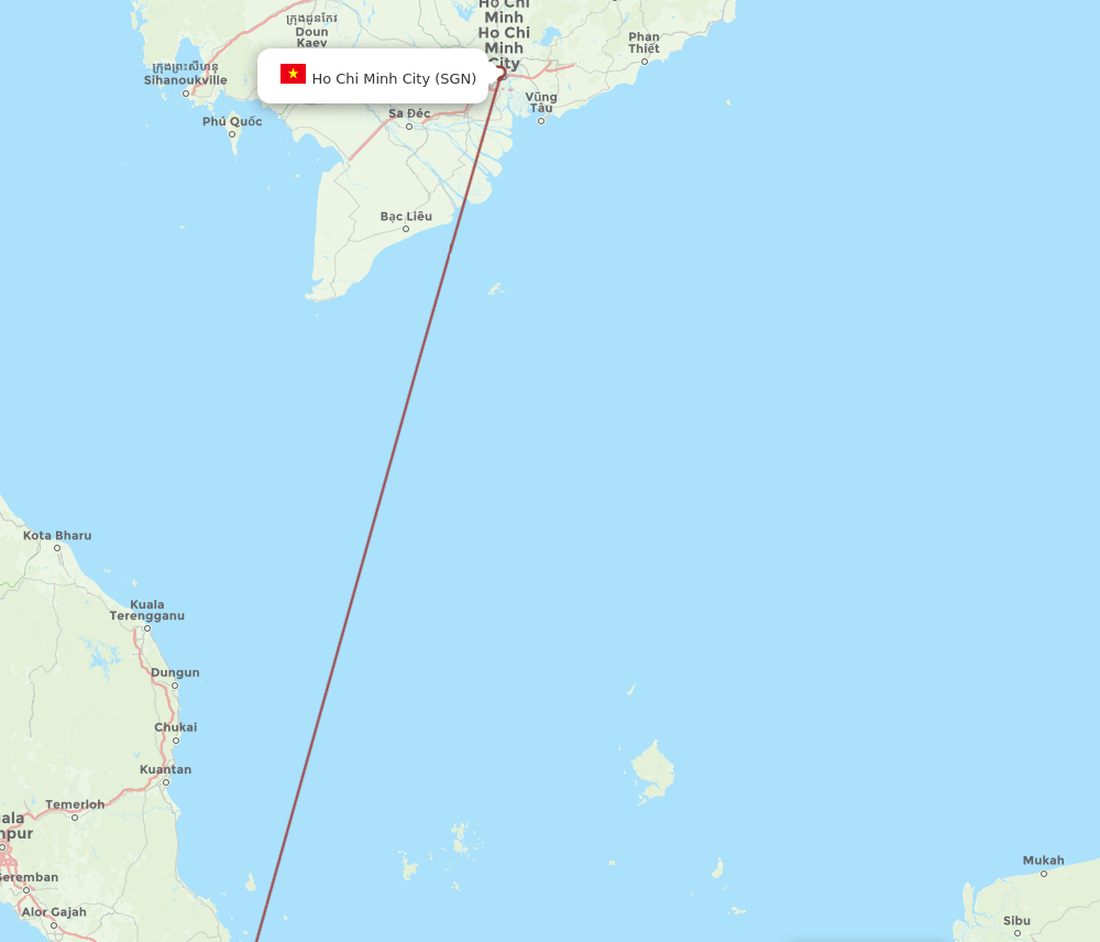 KCH-SGN flight routes