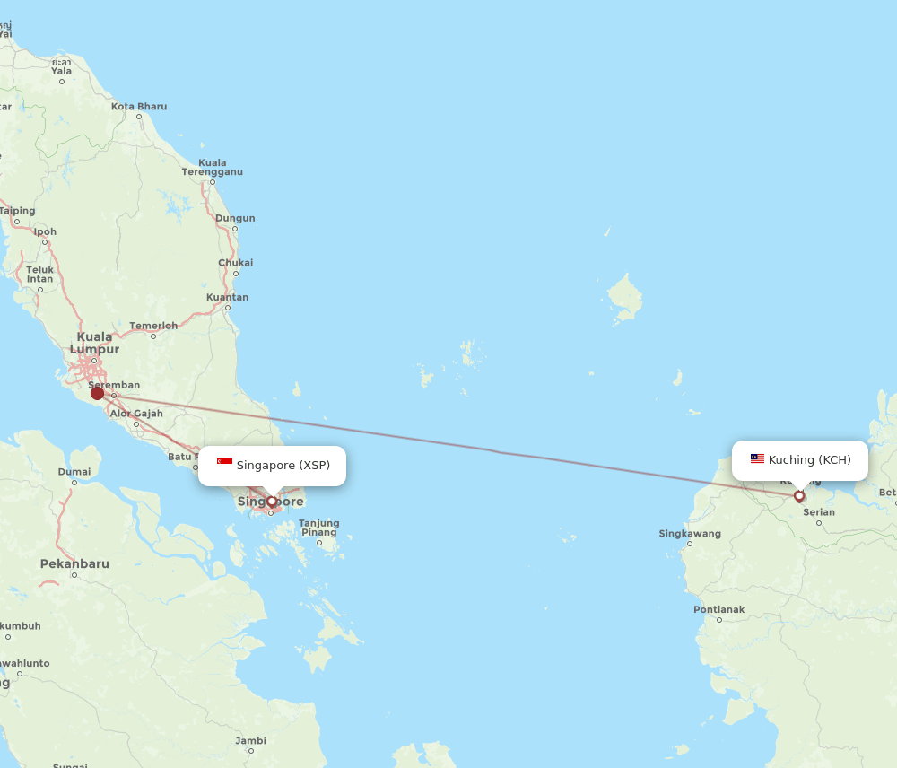 KCH-XSP flight routes