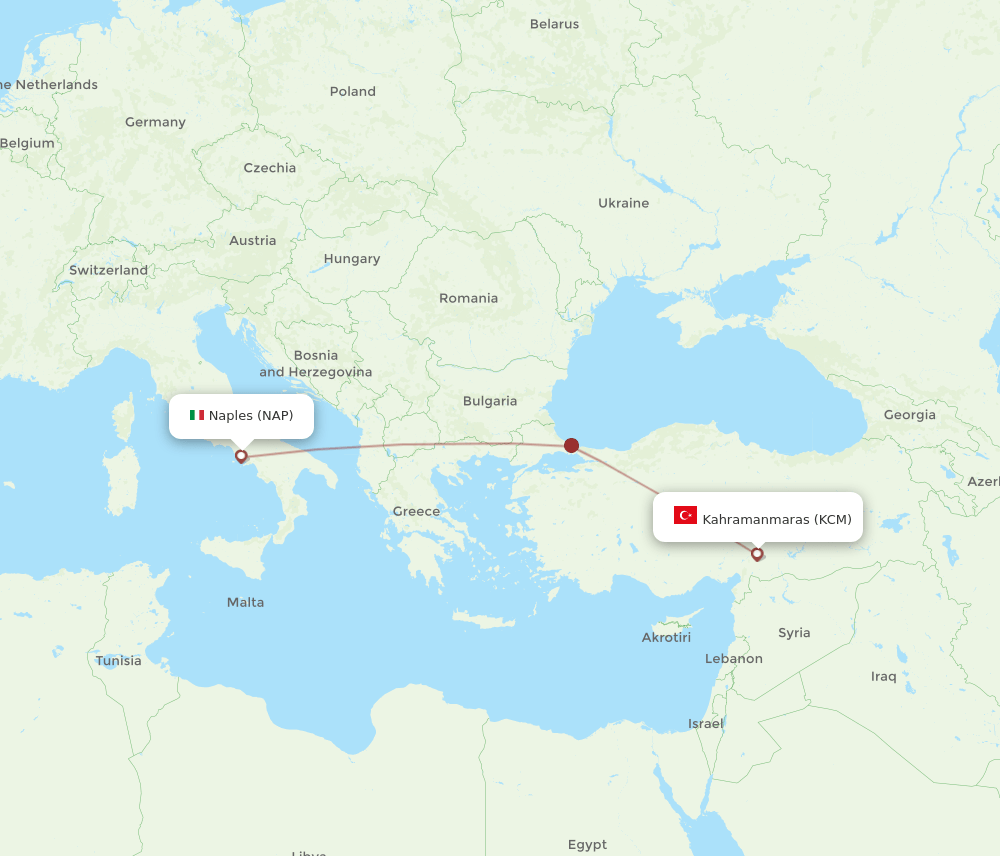 KCM to NAP flights and routes map