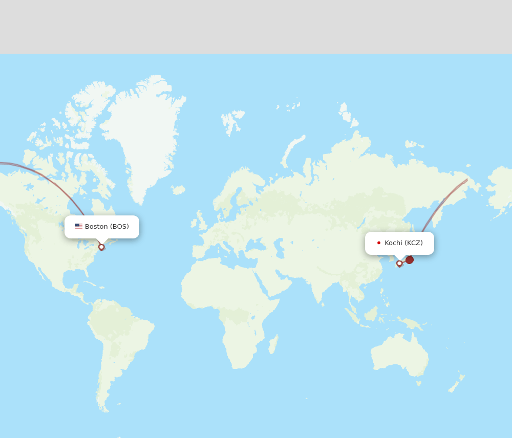 KCZ-BOS flight routes