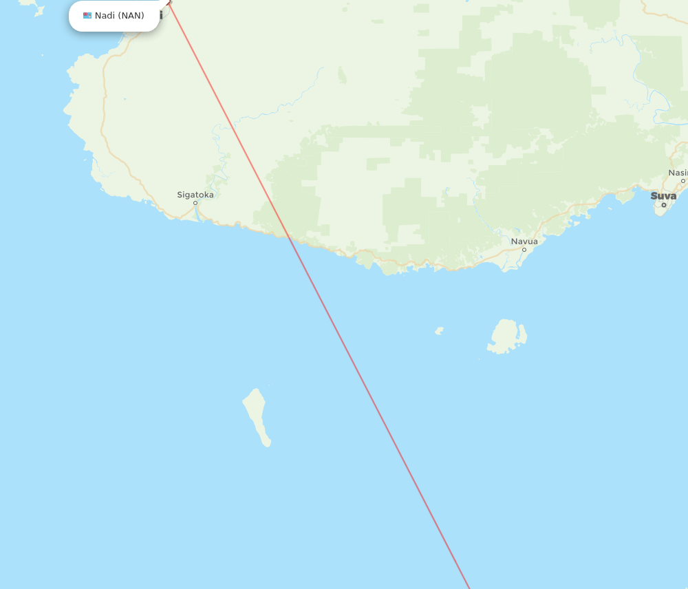 KDV-NAN flight routes