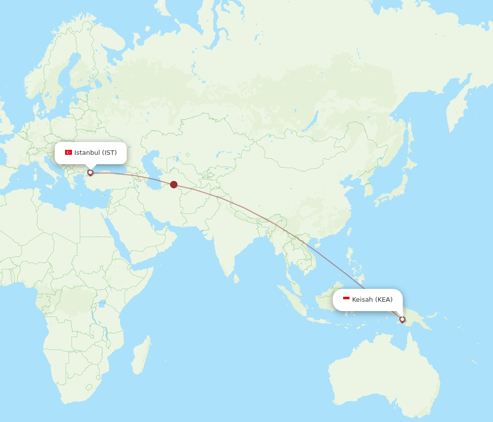 KEA-IST flight routes