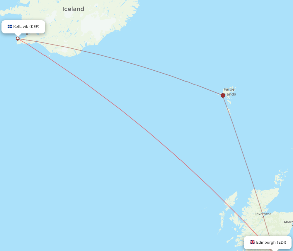 KEF-EDI flight routes