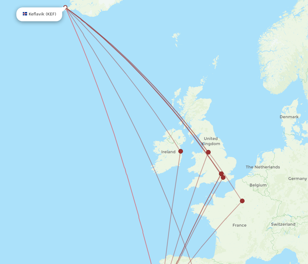 KEF to LIS flights and routes map
