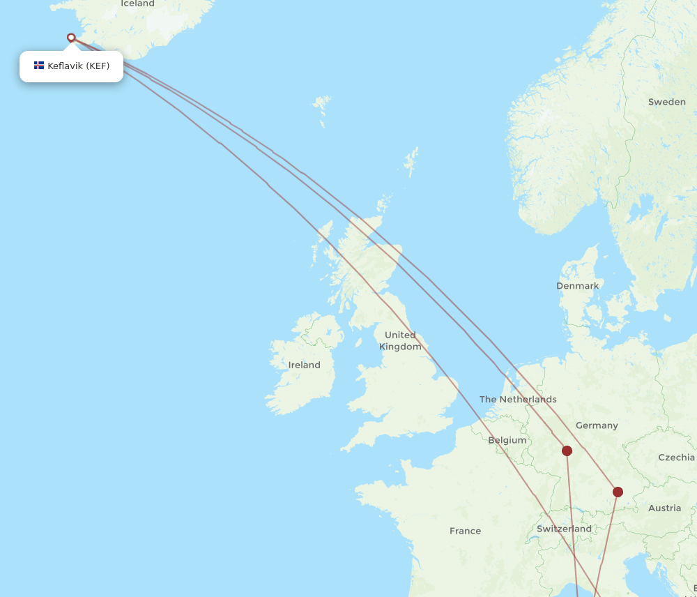 KEF-OLB flight routes