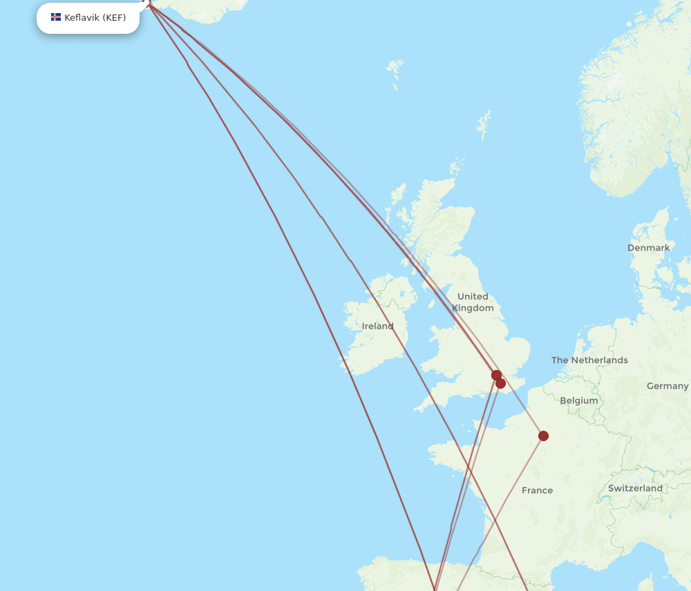 KEF-SVQ flight routes