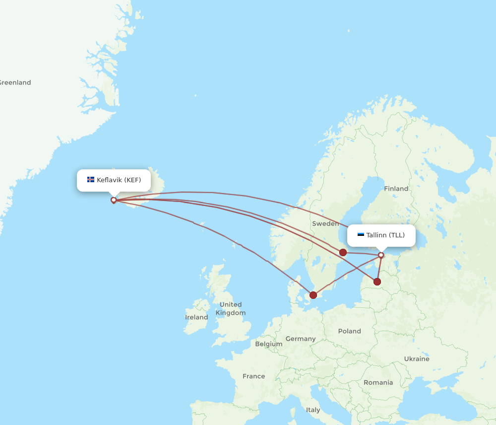 KEF-TLL flight routes