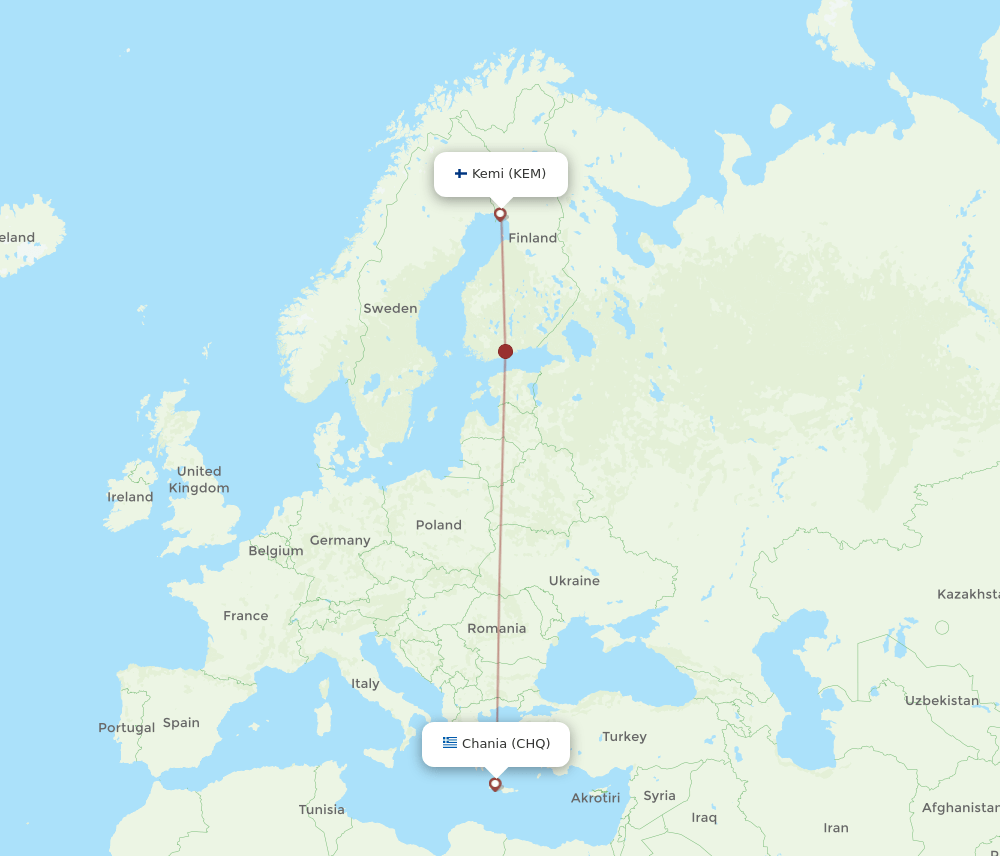KEM-CHQ flight routes