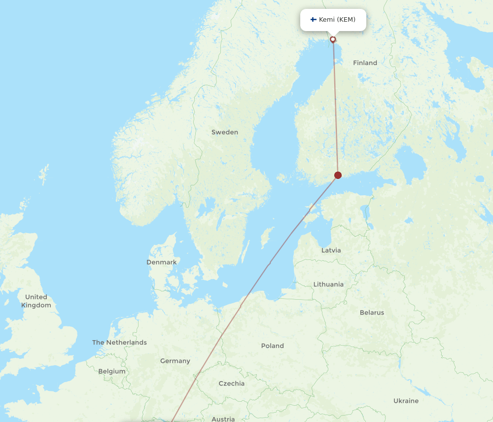 KEM-MXP flight routes