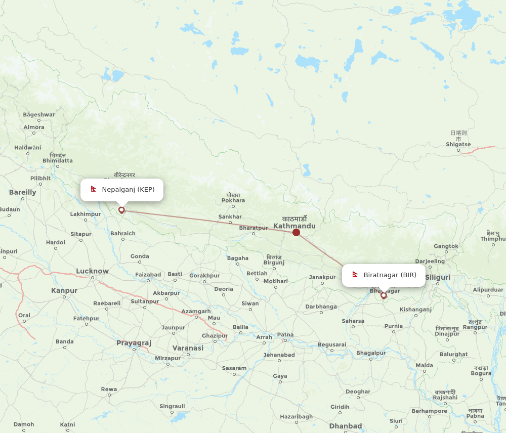 KEP-BIR flight routes