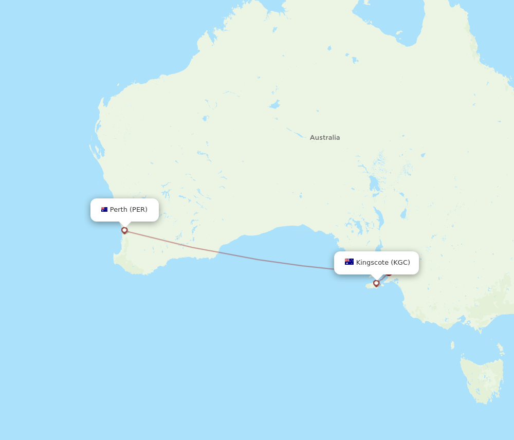 KGC-PER flight routes