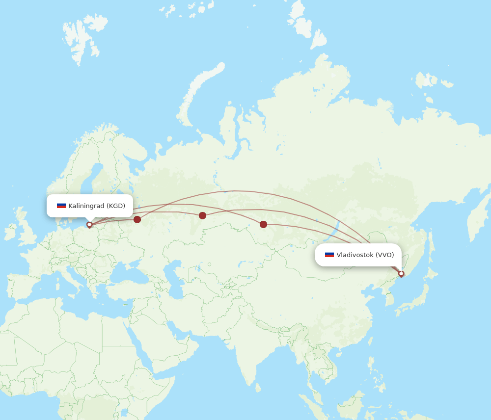 KGD-VVO flight routes