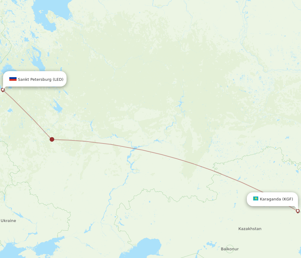 KGF-LED flight routes