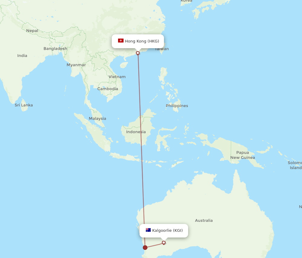 KGI-HKG flight routes