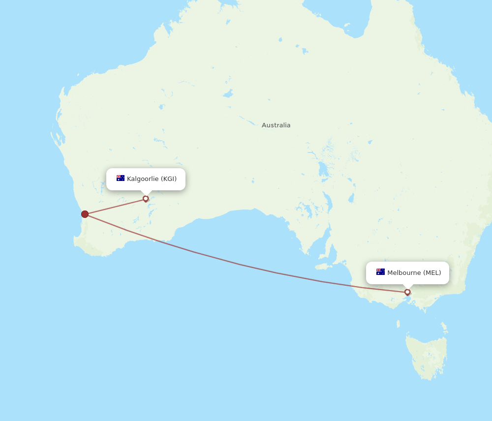 KGI-MEL flight routes