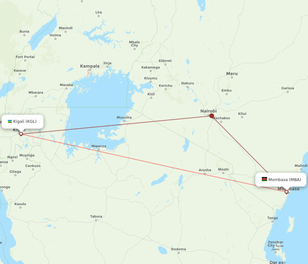 KGL-MBA flight routes