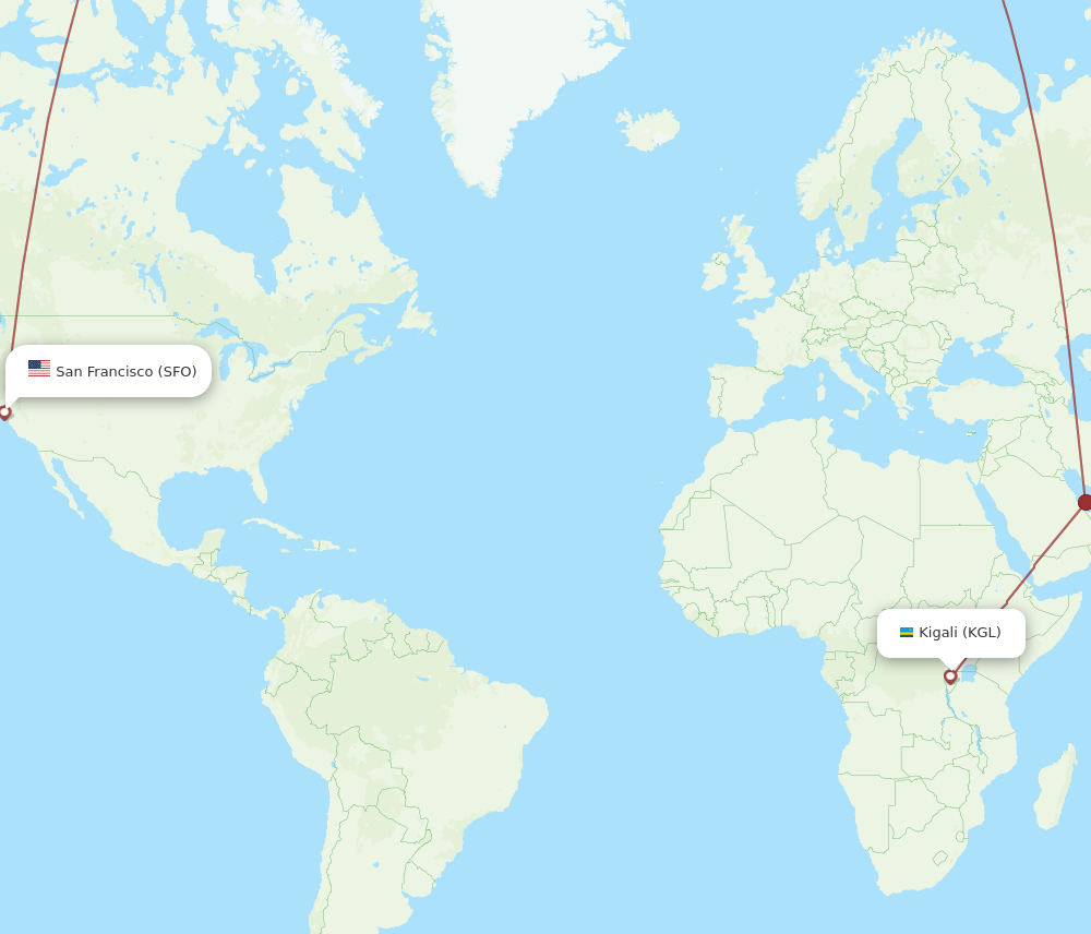 KGL-SFO flight routes