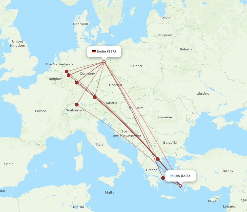 KGS-BER flight routes