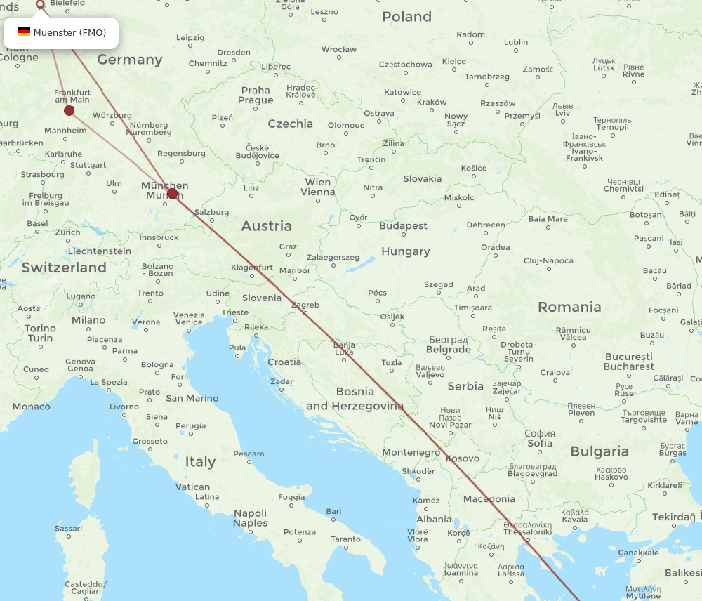 KGS-FMO flight routes