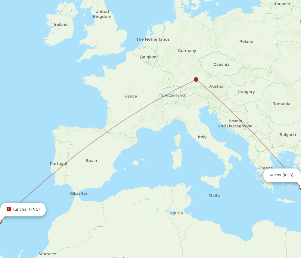KGS-FNC flight routes