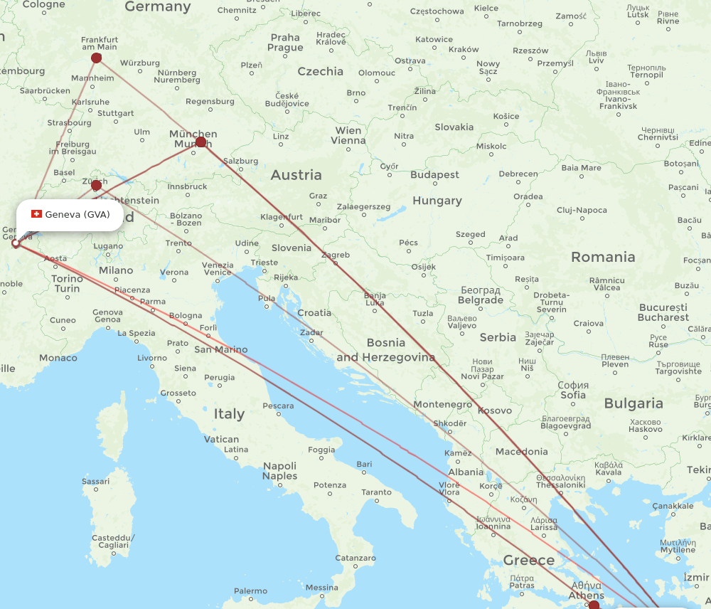 KGS-GVA flight routes