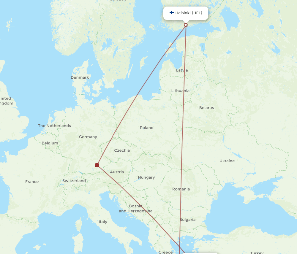 KGS to HEL flights and routes map