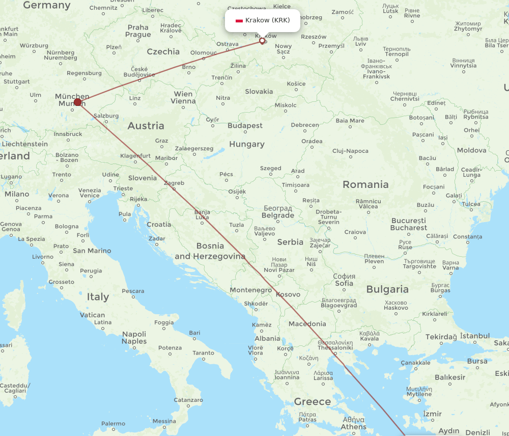 KGS to KRK flights and routes map