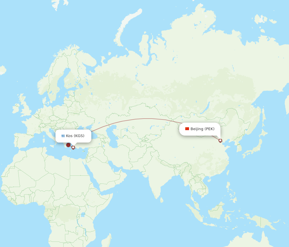 KGS-PEK flight routes
