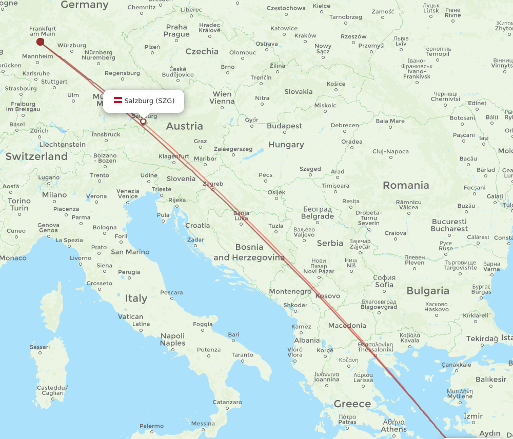 KGS-SZG flight routes