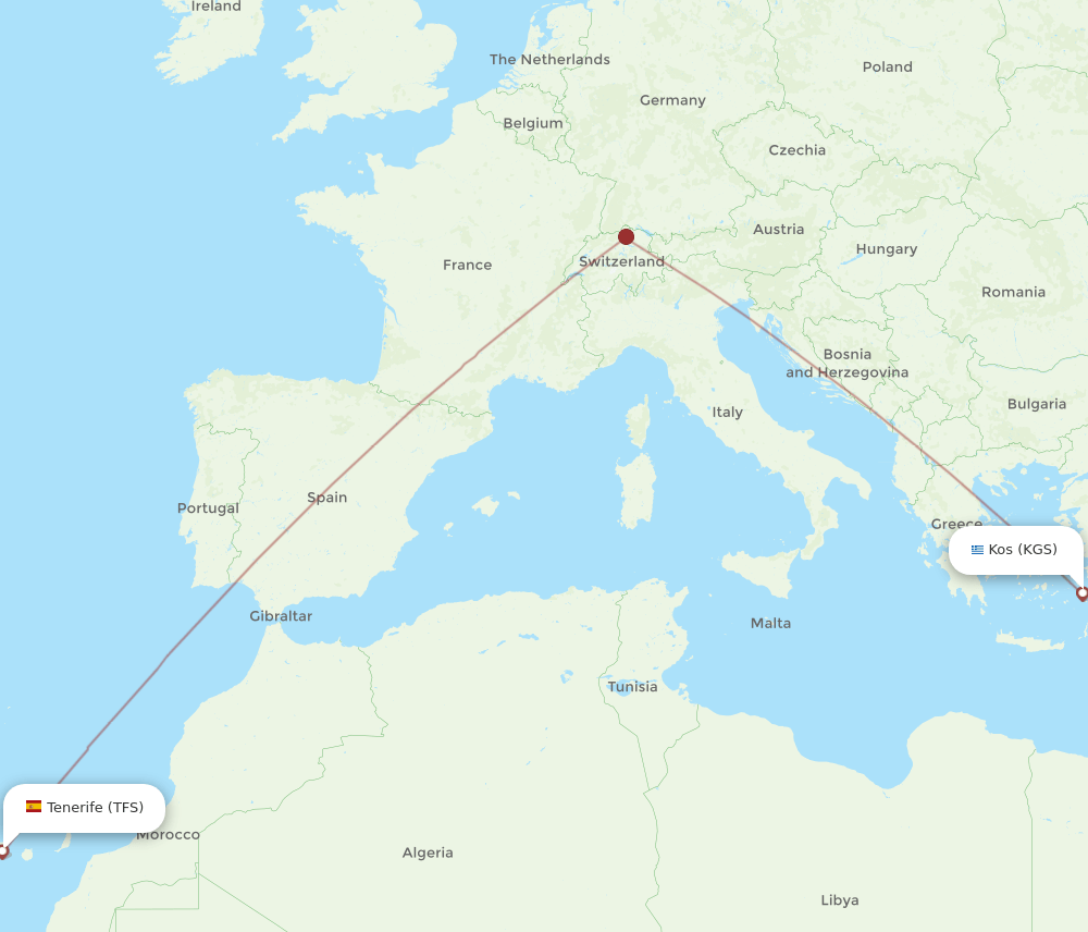 KGS-TFS flight routes