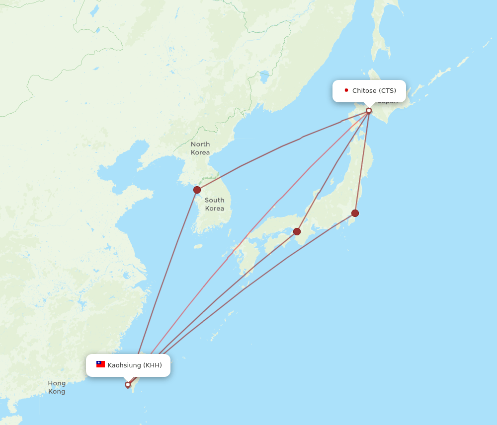 KHH-CTS flight routes